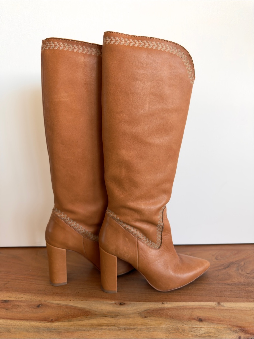 Anthropologie Leather Knee-High Boots Spain 37